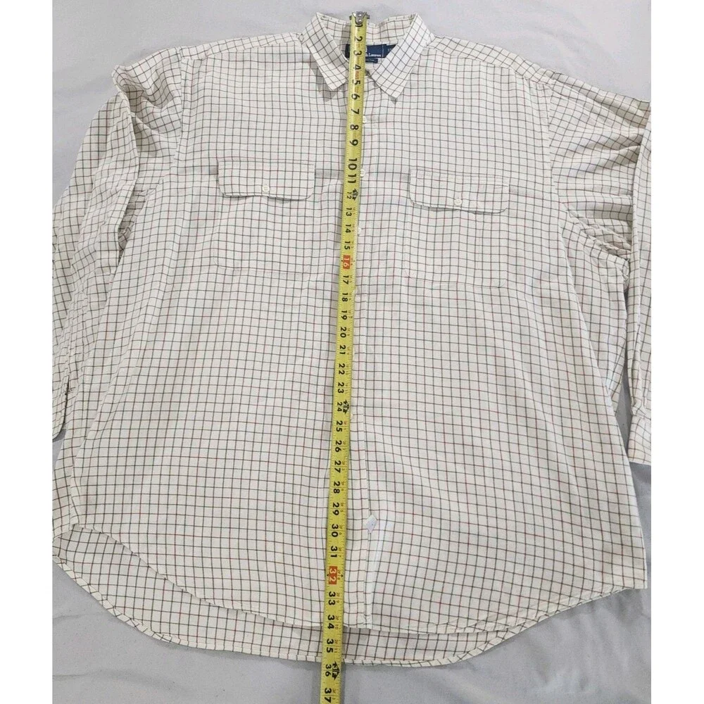 Polo Ralph Lauren Green & Red Window‎ Pane On Cream Mens Shirt XXL